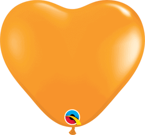 6" Orange Heart Qualatex Modelling Balloon.